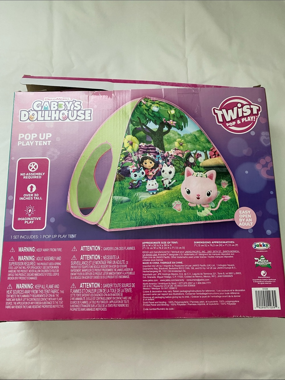 🦩Gabby’s Dollhouse Pop Up Play Tent - Green & Pink🦩 - Picture 2 of 6